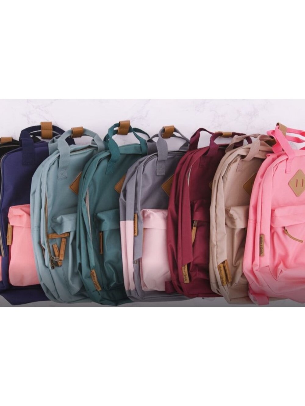 Canvas Mini Backpack Daypack Rucksack Solid Color Block School Travel - Picture 6 of 6